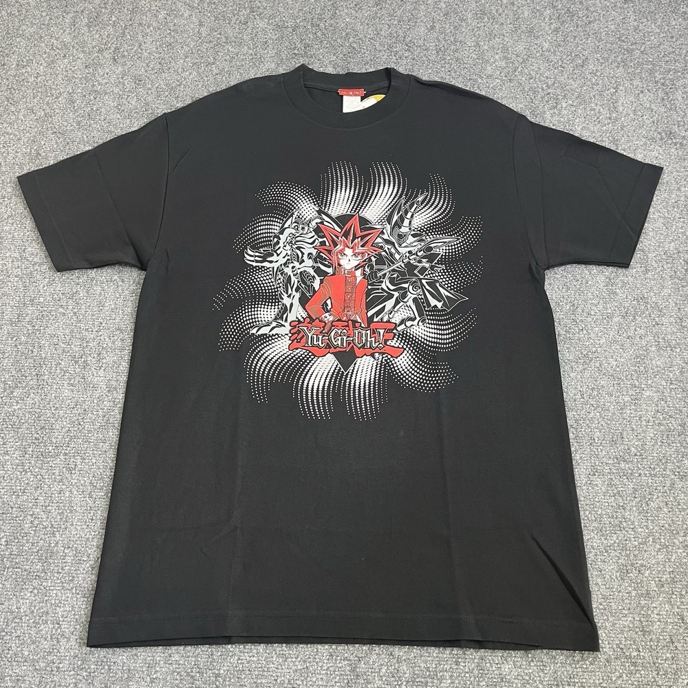 Vintage Y2K Yugioh Trading Card Graphic Tee Shirt Size Mens Large Black Rare NWT